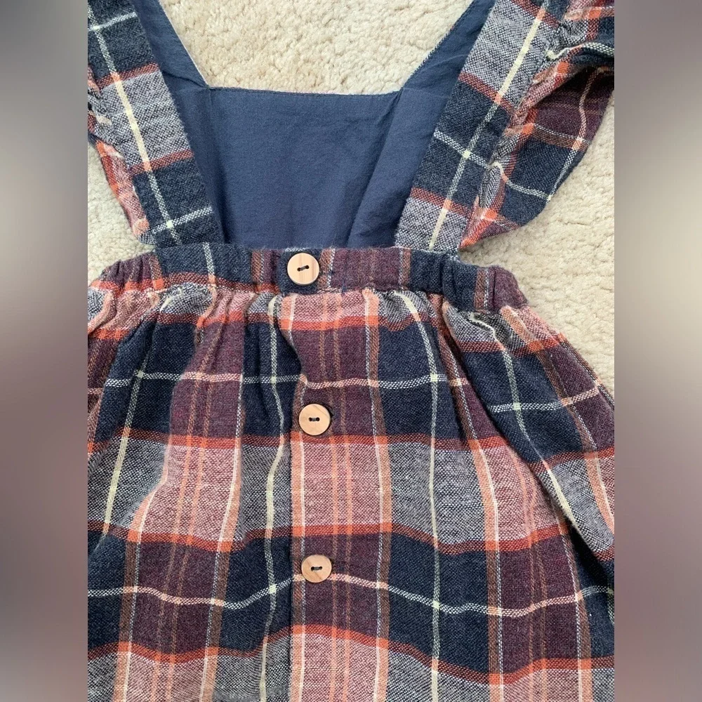 Zara Size 4-5 Plaid Flannel Pinafore Dress